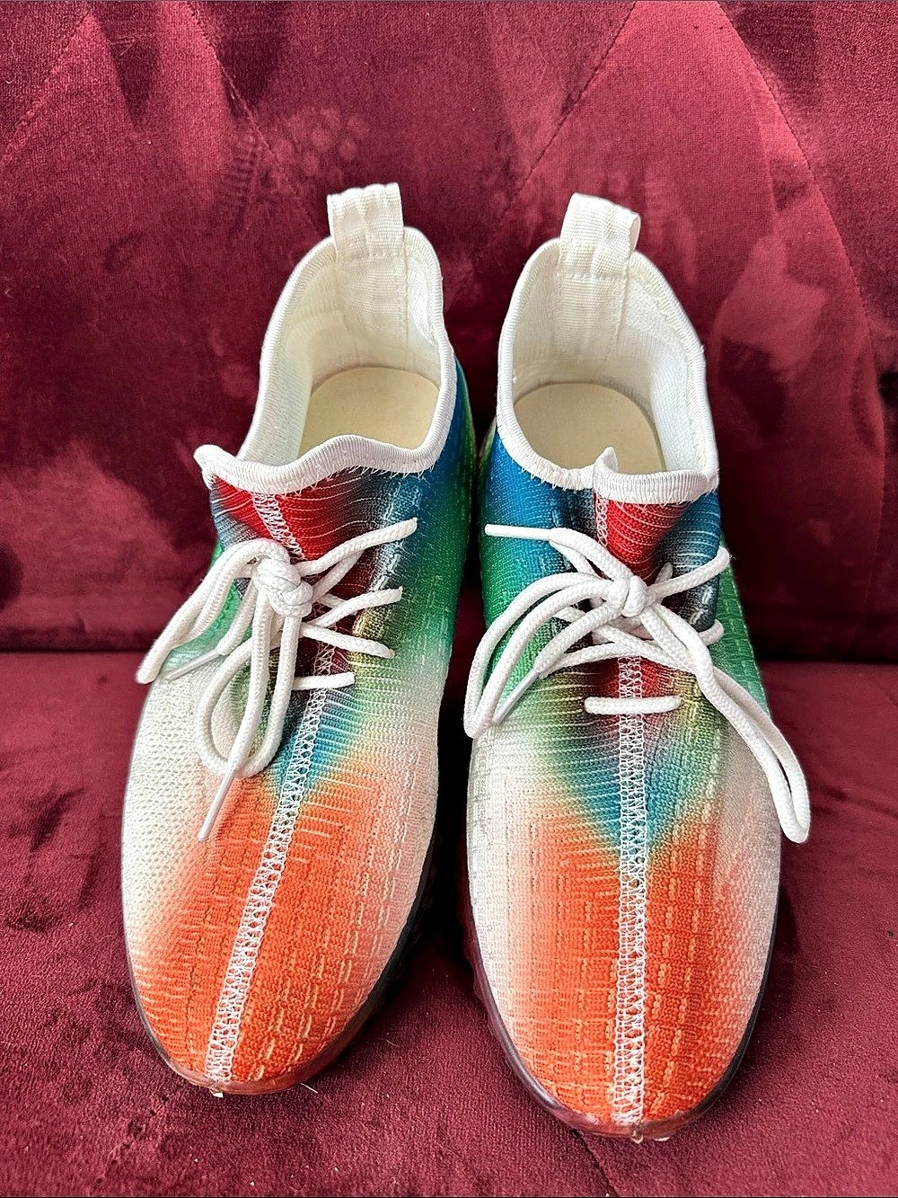 Colorful Lace-Up Sneakers Like New